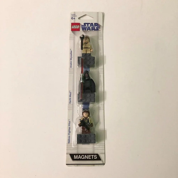 Lego Star Wars Magnets Anakin Skywalker Darth Maul  Naboo Fighter Minifigures - Picture 14 of 16